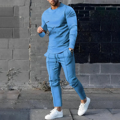 Avelena | Klassischer Langarm-Pullover und Hosen-Set für Männer