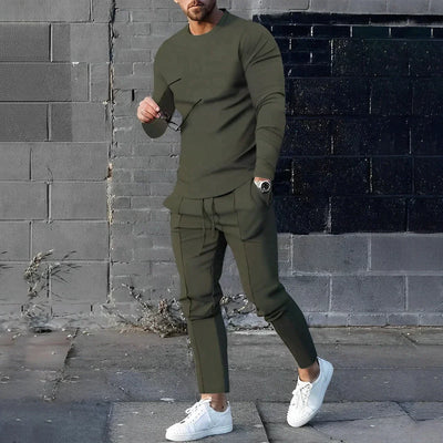 Avelena | Klassischer Langarm-Pullover und Hosen-Set für Männer