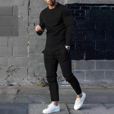 Avelena | Klassischer Langarm-Pullover und Hosen-Set für Männer