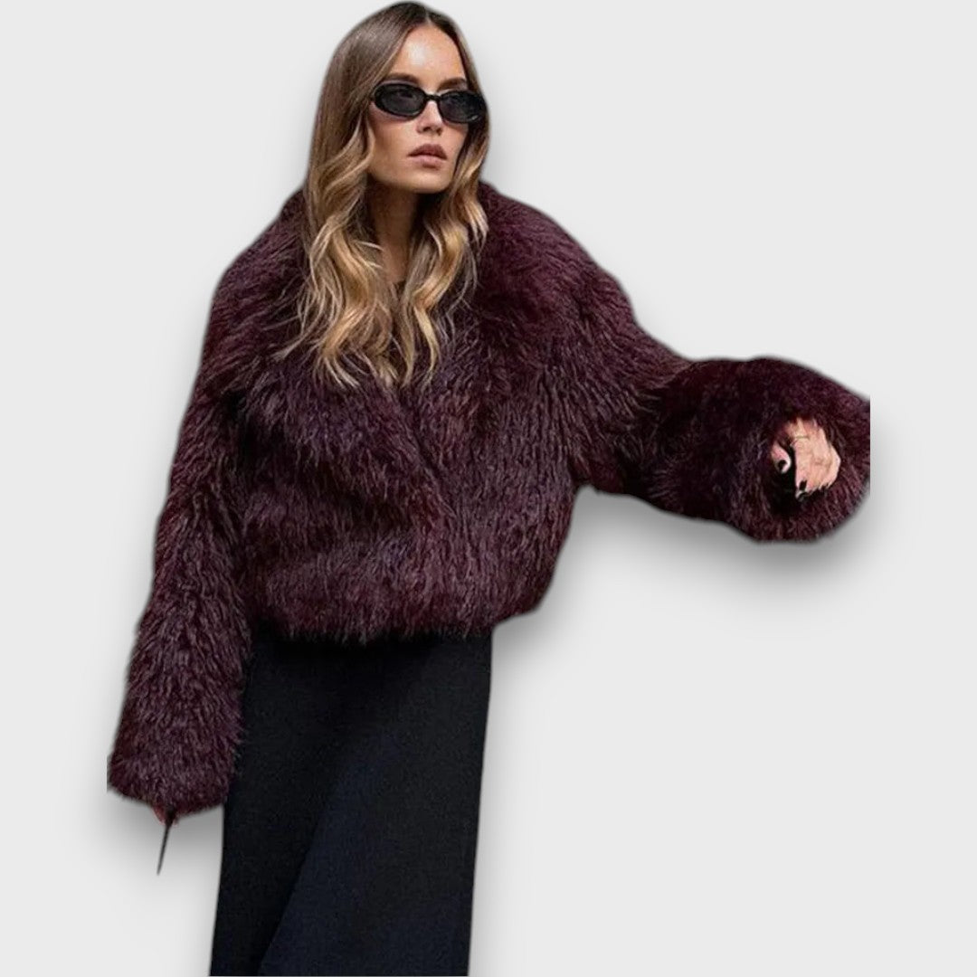 Mile – Luxus-Fake-Fur in tiefem Burgund