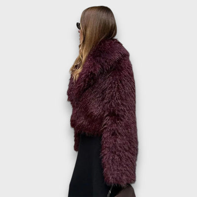 Mile – Luxus-Fake-Fur in tiefem Burgund