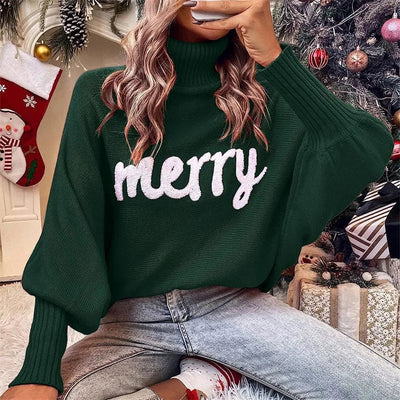 Avelena | Bequemer Weihnachts-Rollkragenpullover