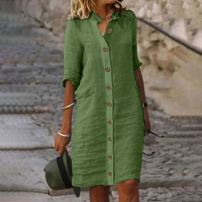 Leinen-Hemdblusenkleid mit Knopfleiste | Zeitloser Komfort | Vielseitig Tragbar
