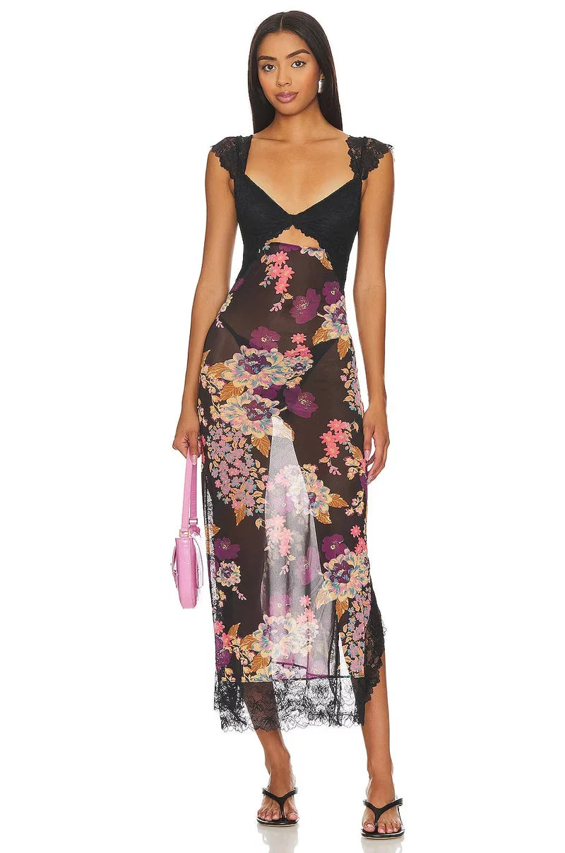 Kaadrie – Kleid mit floralem Spitzenbesatz