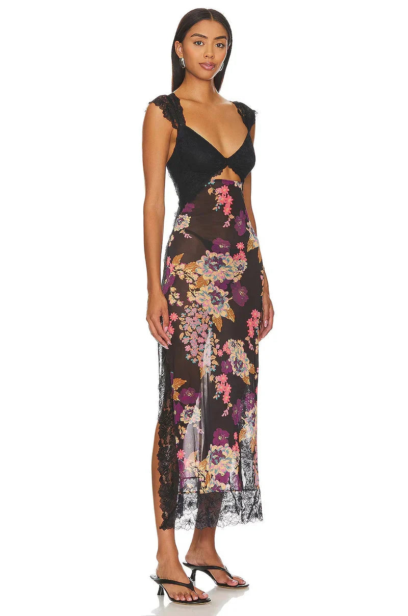 Kaadrie – Kleid mit floralem Spitzenbesatz