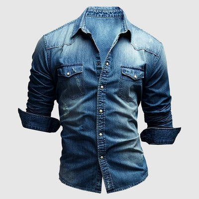 Avelena | Denim Poloshirt