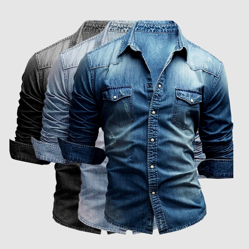 Avelena | Denim Poloshirt