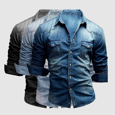 Avelena | Denim Poloshirt