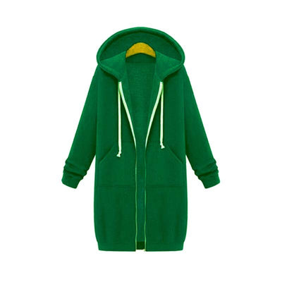 Avelena | Chic Lange Sweatshirt-Jacke