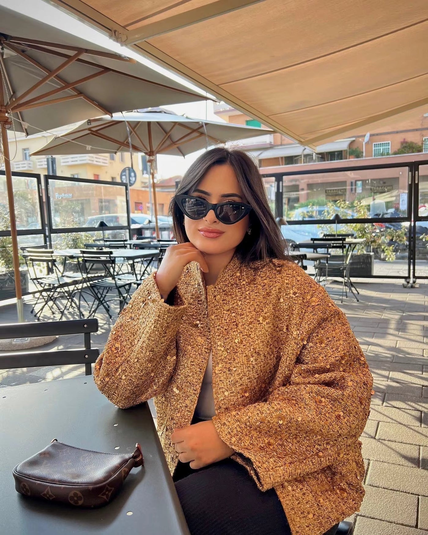 Saskia | Oversize Paillettenjacke