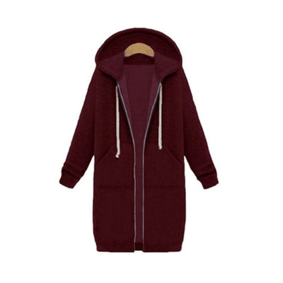 Avelena | Chic Lange Sweatshirt-Jacke