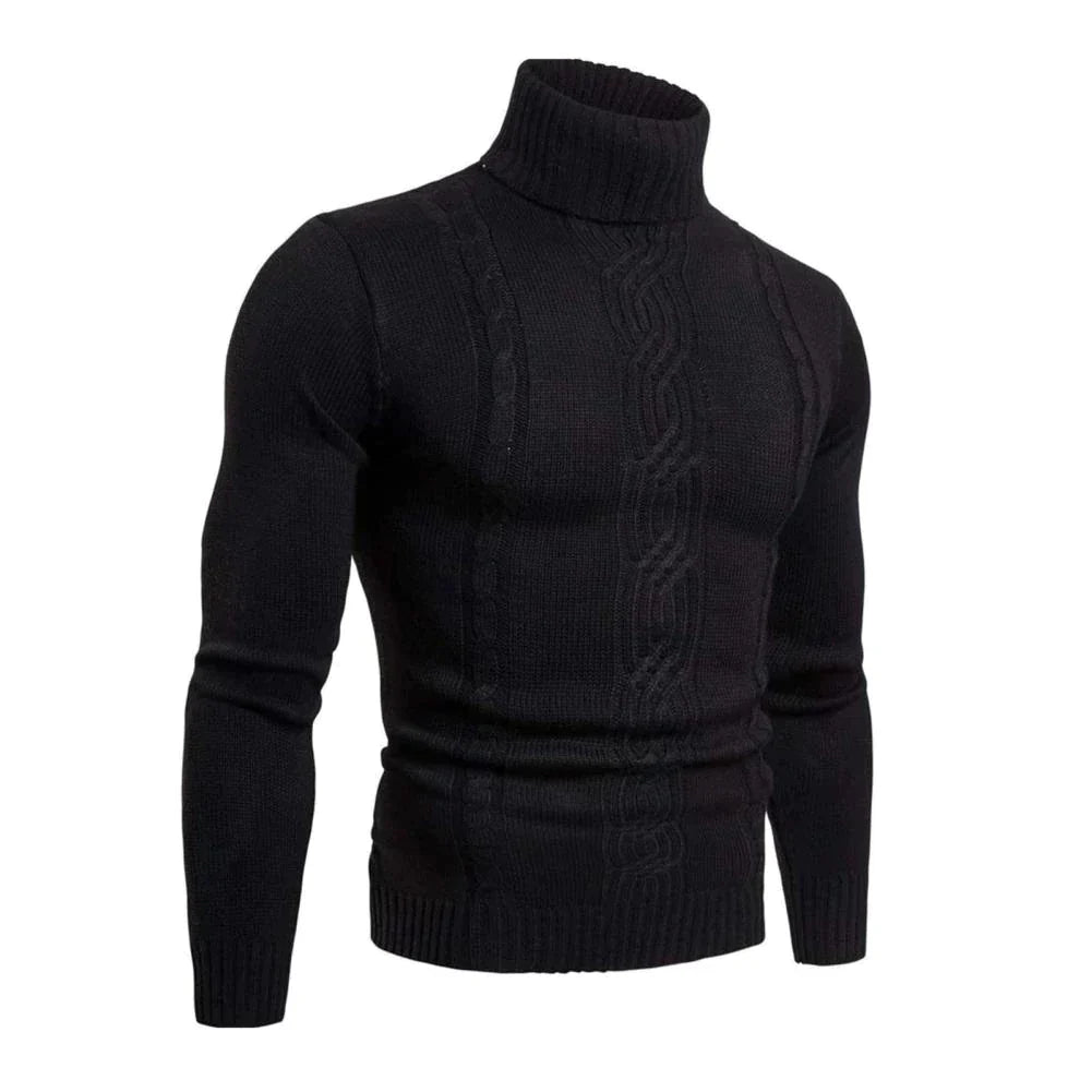 Avelena | Rollkragenpullover aus Baumwolle mit Zopfmuster