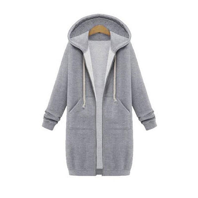 Avelena | Chic Lange Sweatshirt-Jacke