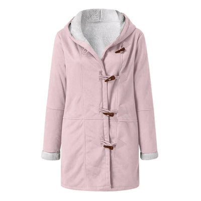 Avelena | Fleece Wildlederjacke mit Halblanger Kapuze