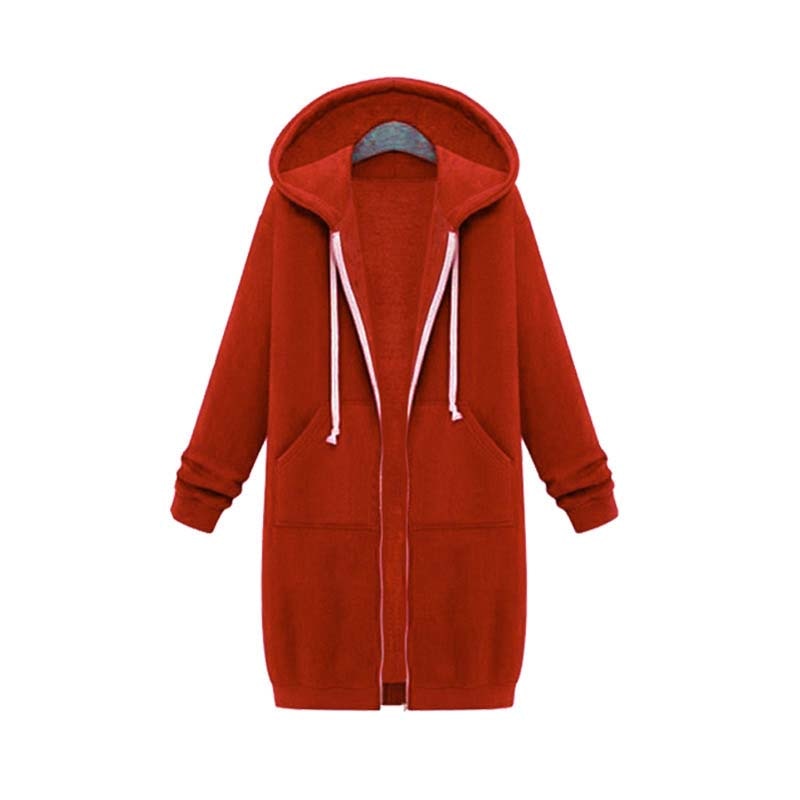 Avelena | Chic Lange Sweatshirt-Jacke