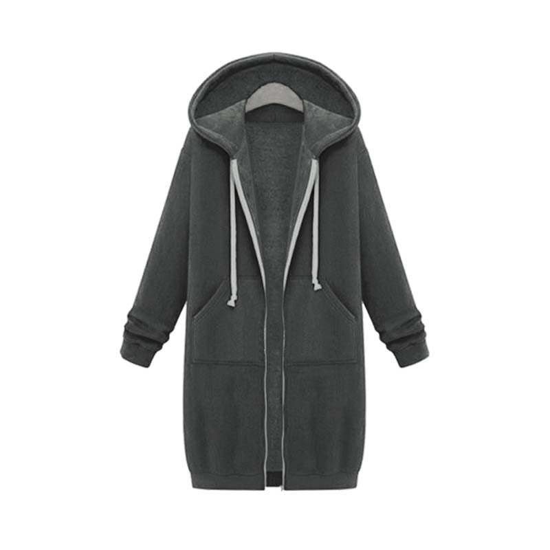 Avelena | Chic Lange Sweatshirt-Jacke