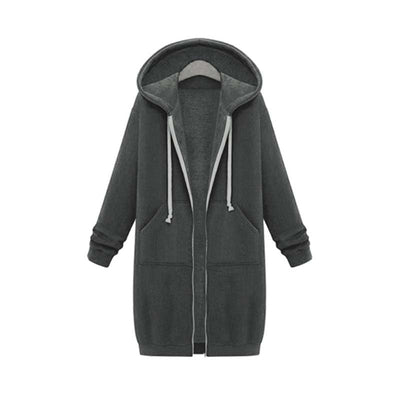 Avelena | Chic Lange Sweatshirt-Jacke