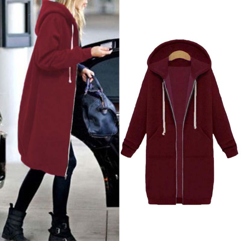 Avelena | Chic Lange Sweatshirt-Jacke