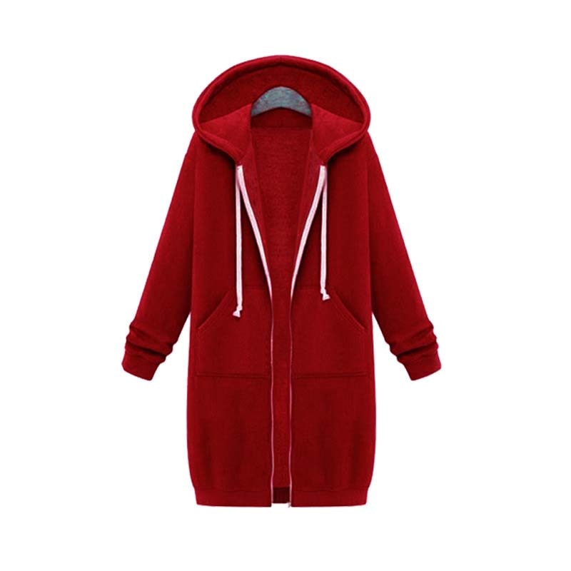 Avelena | Chic Lange Sweatshirt-Jacke