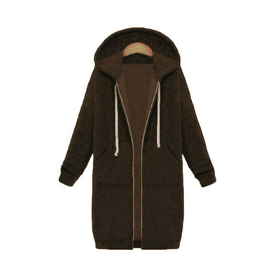 Avelena | Chic Lange Sweatshirt-Jacke