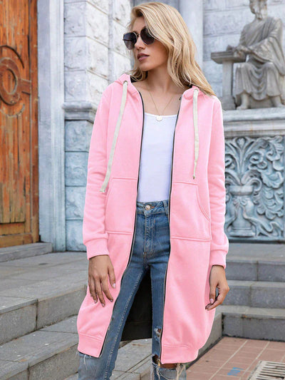 Avelena | Chic Lange Sweatshirt-Jacke
