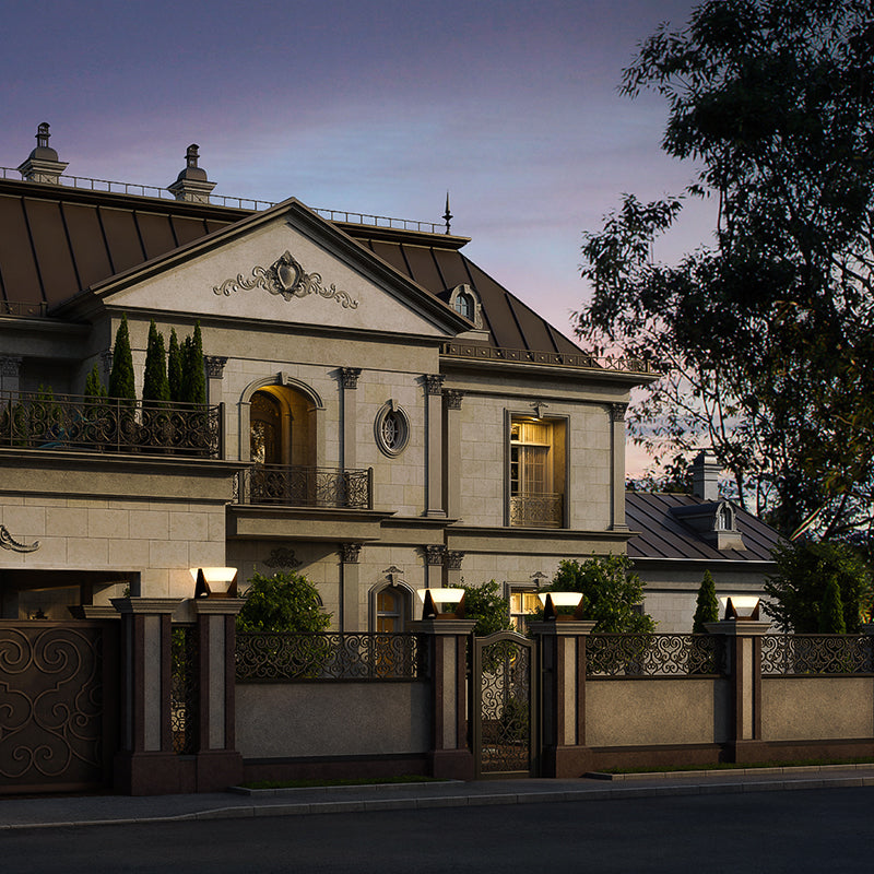 Solarbetriebene LED-Außenlampe mit geometrischem Design