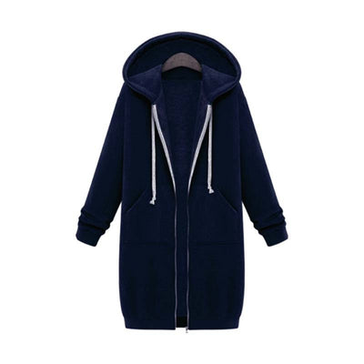 Avelena | Chic Lange Sweatshirt-Jacke