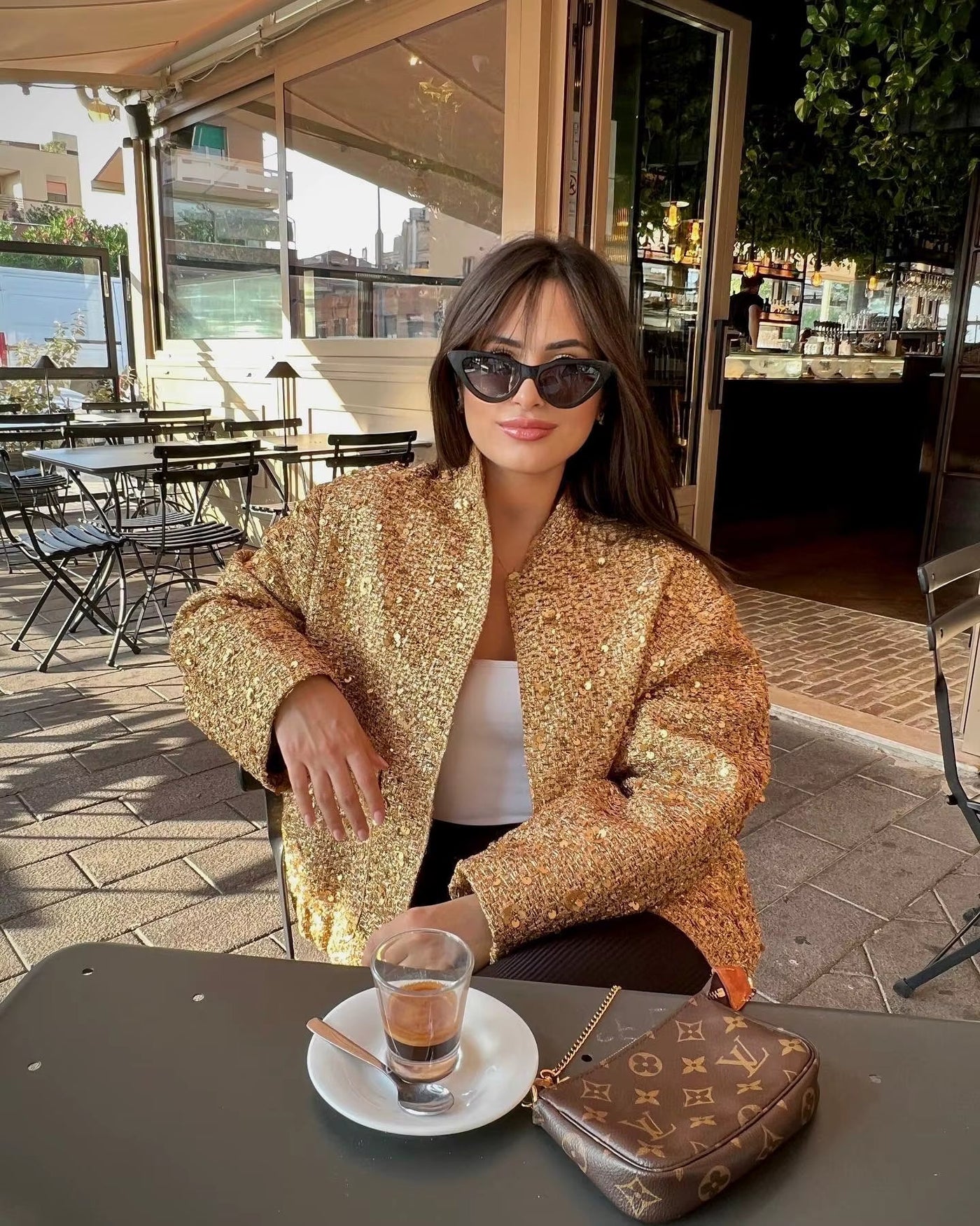 Saskia | Oversize Paillettenjacke
