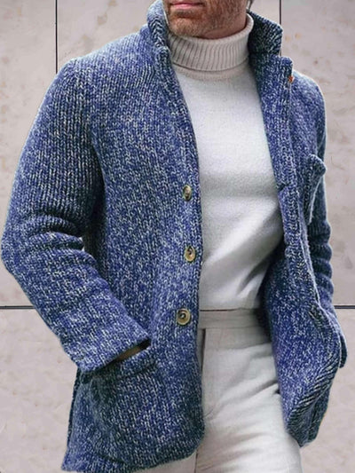Avelena | Lässige Strickjacke mit Hohem Halsausschnitt und Knopfverschluss