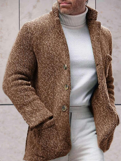 Avelena | Lässige Strickjacke mit Hohem Halsausschnitt und Knopfverschluss
