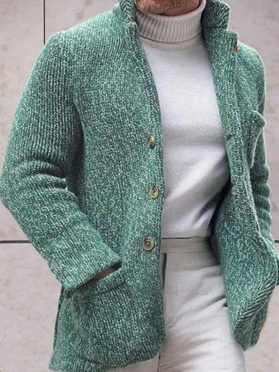 Avelena | Lässige Strickjacke mit Hohem Halsausschnitt und Knopfverschluss