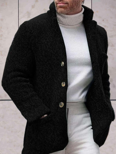 Avelena | Lässige Strickjacke mit Hohem Halsausschnitt und Knopfverschluss