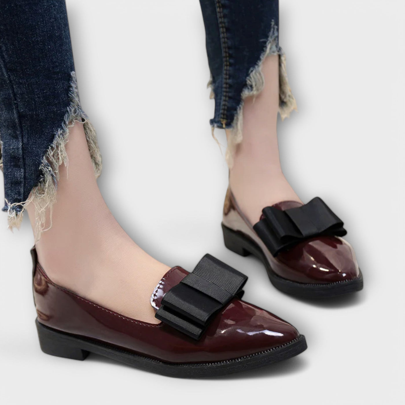 Maribel – Glanz-Loafers mit Schleifendetail