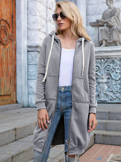Avelena | Chic Lange Sweatshirt-Jacke