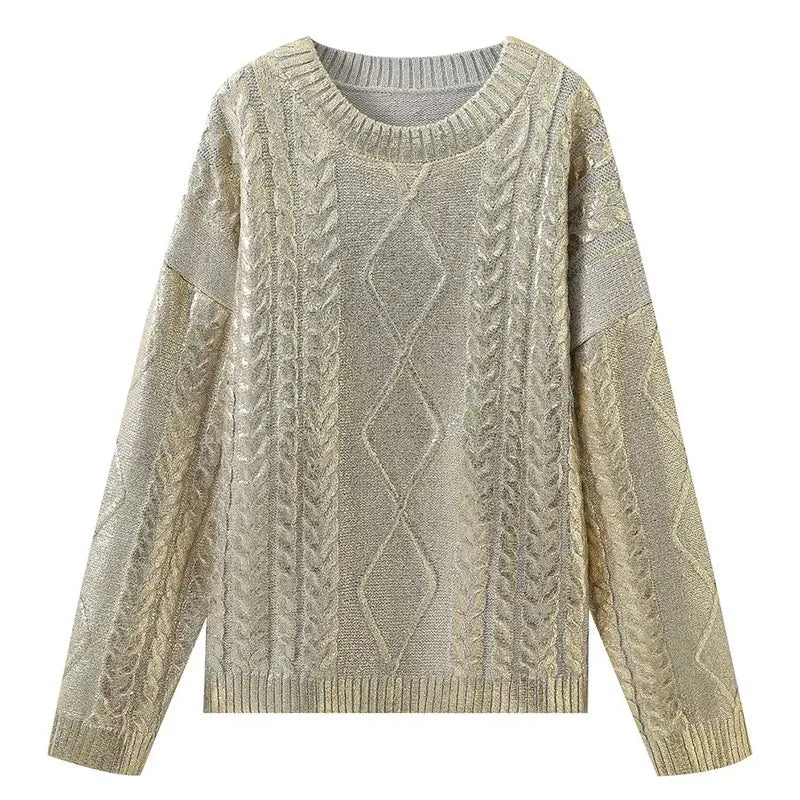 Avelena | Lockerer Strick-Kabelpullover