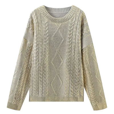 Avelena | Lockerer Strick-Kabelpullover