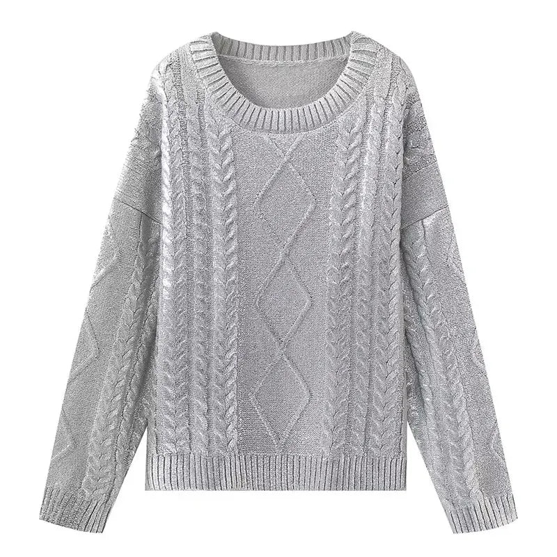 Avelena | Lockerer Strick-Kabelpullover