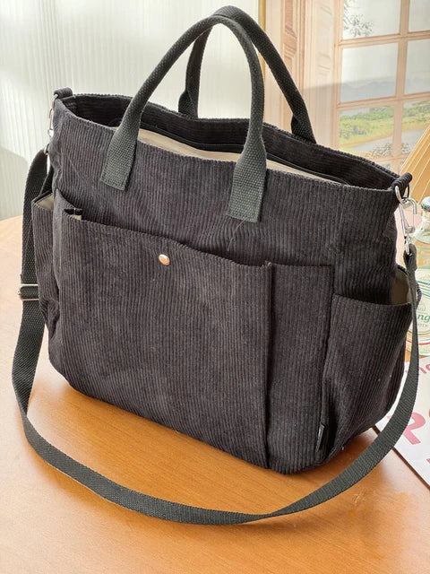 Julia - cremefarbene cord-umhängetasche