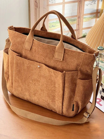 Julia - cremefarbene cord-umhängetasche