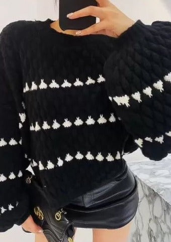 Grobstrickpullover | Strukturmuster & Oversized-Schnitt | Trendiger Komfort