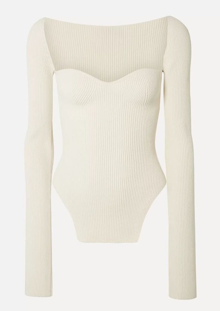 Rippstrick-Top | Figurbetont & Femininer Ausschnitt | Eleganter Chic