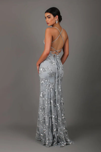 Abendkleid mit Glitzerapplikationen | Eleganz & Glamour | Figurbetonter Schnitt