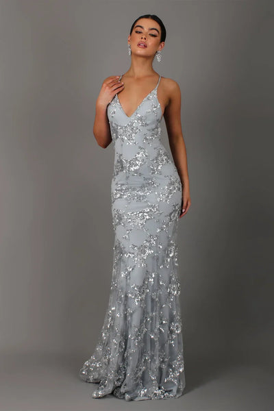 Abendkleid mit Glitzerapplikationen | Eleganz & Glamour | Figurbetonter Schnitt
