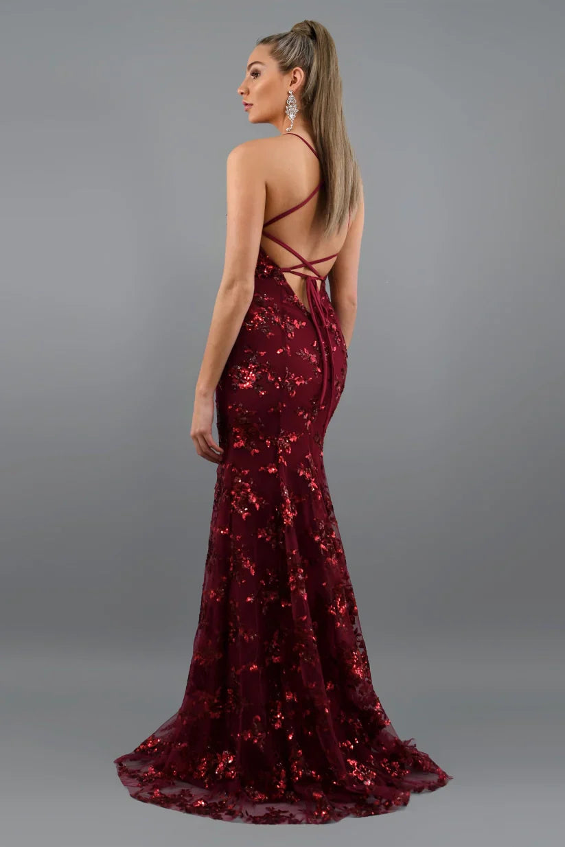 Abendkleid mit Glitzerapplikationen | Eleganz & Glamour | Figurbetonter Schnitt