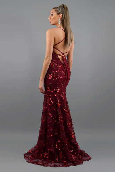 Abendkleid mit Glitzerapplikationen | Eleganz & Glamour | Figurbetonter Schnitt