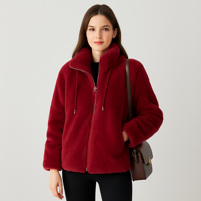 Jackie | Kuschelige, übergroße Teddy-Langjacke