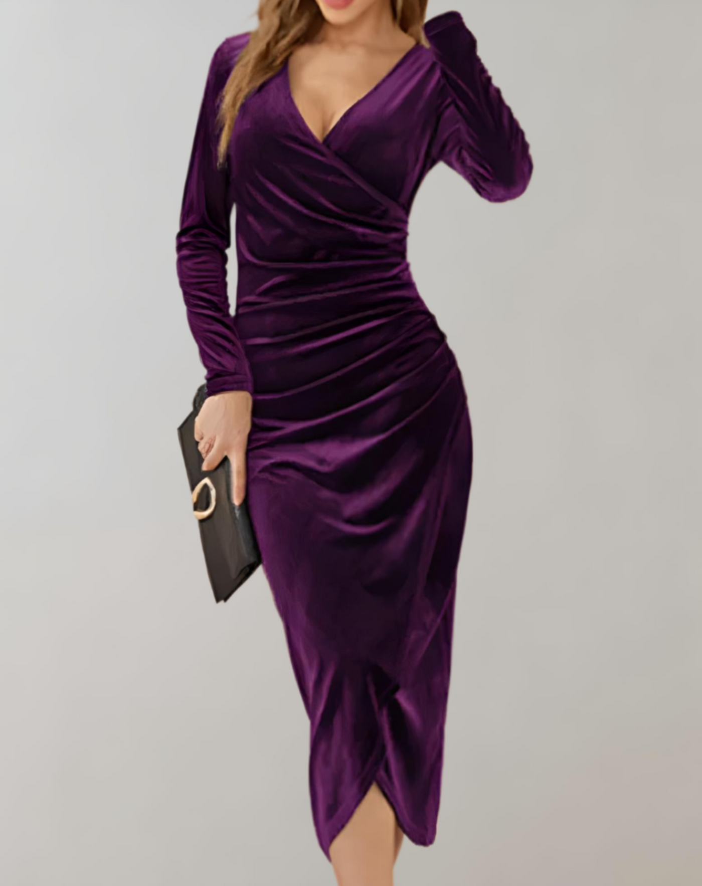 Samt-Wickelkleid | Eleganz und Raffinesse | Figurbetontes Design