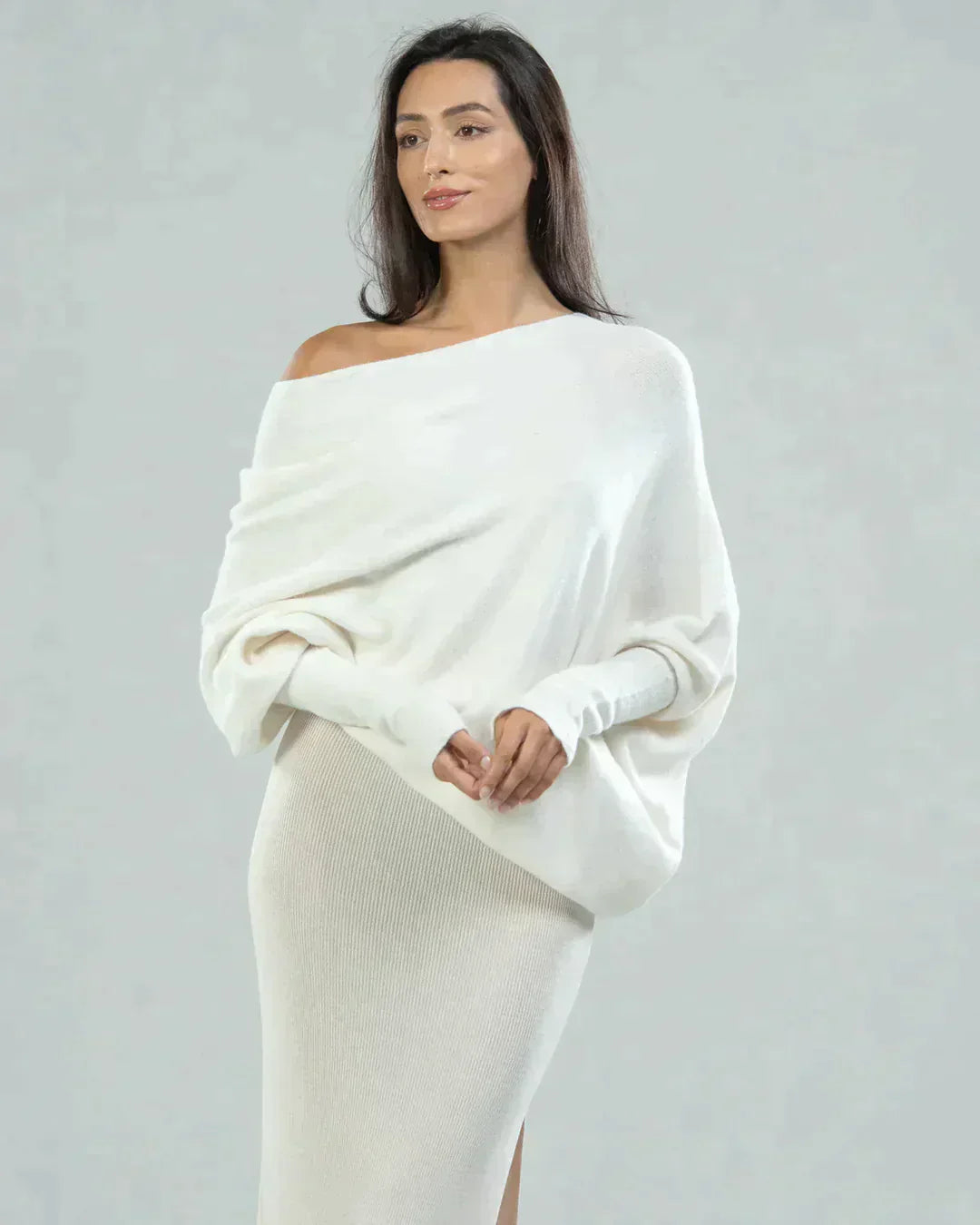 Avelena | Assymetrisch Drapierter Pullover