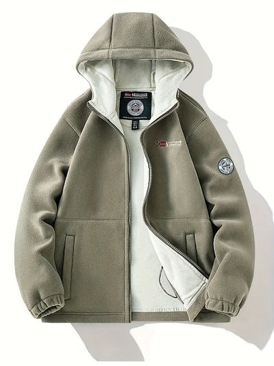 Avelena | Outdoor-Fleece Gefütterte Kapuzenjacke für Männer Polyester