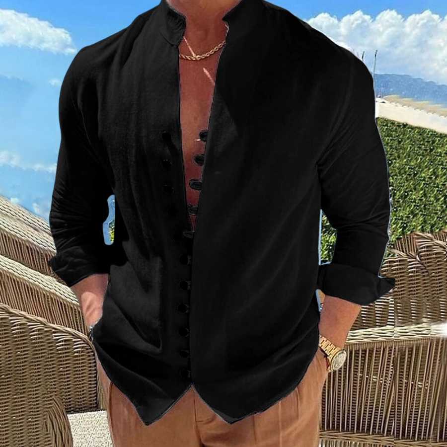Avelena | Herren Sommerhemd aus Leinen mit Knopf